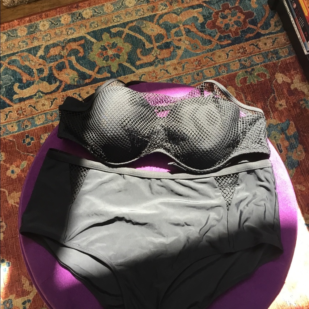 Sexy and cute black bikini with mesh swim suit.